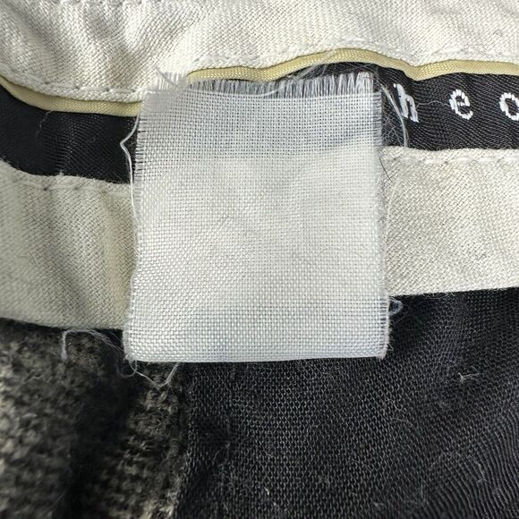 Theory Pants Womens 4 Black Plaid Wide Leg Flare Career Office Flannel Trouser* - Picture 15 of 16